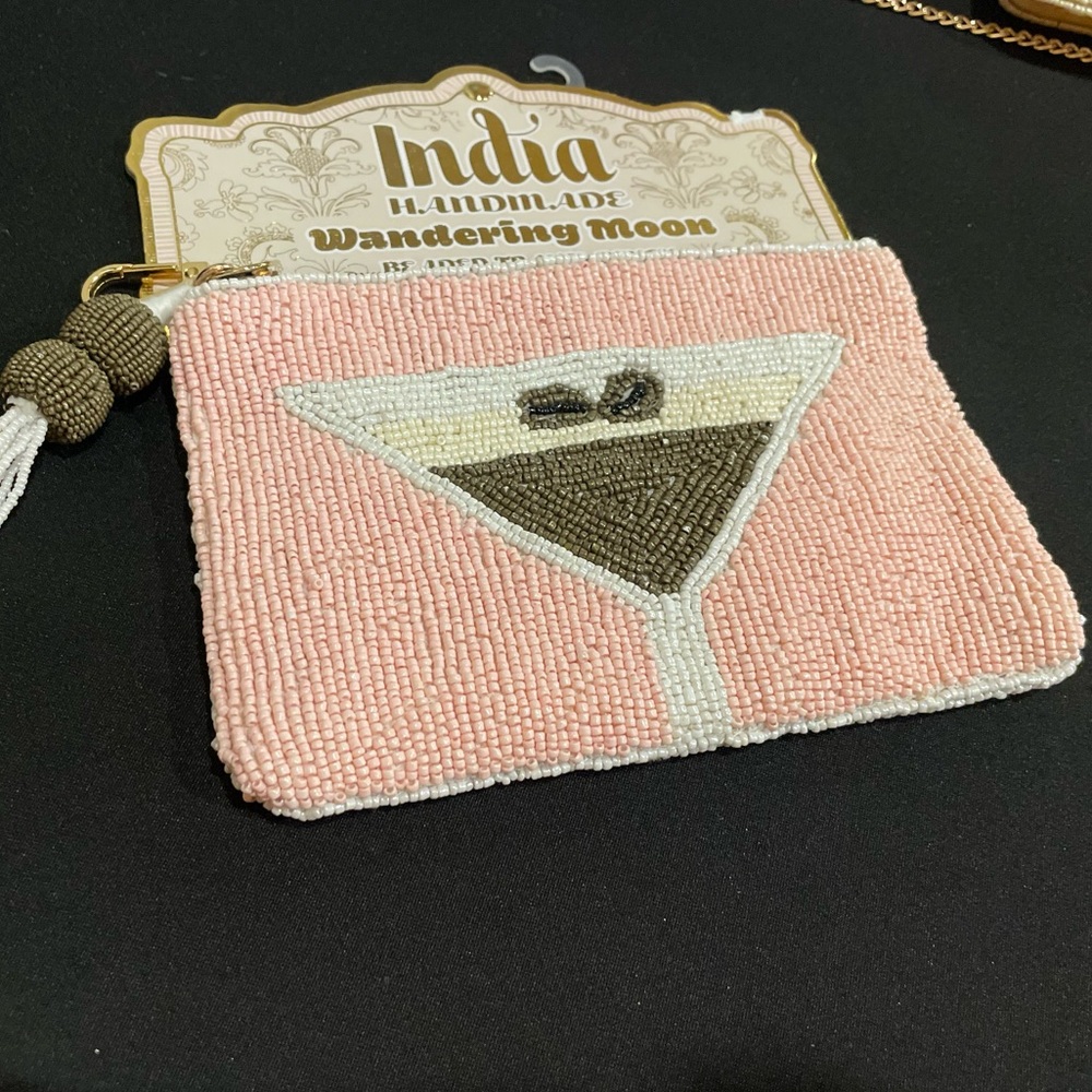 💖🔹️Wandering Moon🔹️ Made In India  Espresso Martini Beaded Travel Pouch